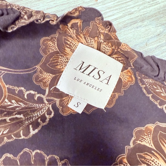 Misa Lorena Dress in Colombe d'or Flora fit and flair long sleeve dress midi sm - Picture 4 of 6